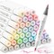 Ohuhu Honolulu B Pastel Alcohol Brush Markers - Blossoming/ Sweetness 48 New Pastel Colors - Brush & Fine Dual Tips